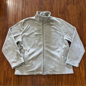 Carolyn Taylor Gray Zip-Up Fleece Jacket size medium